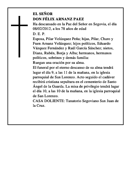 Don Félix Arnanz Paez