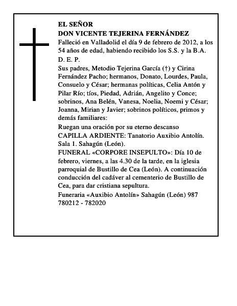 Don Vicente Tejerina Fernández