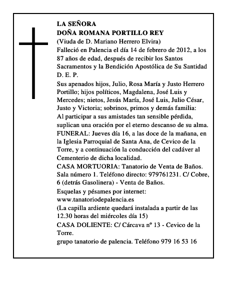 Doña Romana Portillo Rey