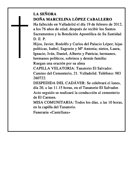 Doña Marcelina López Caballero