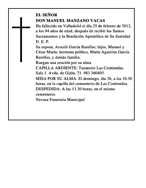 Don Manuel Manzano Vacas