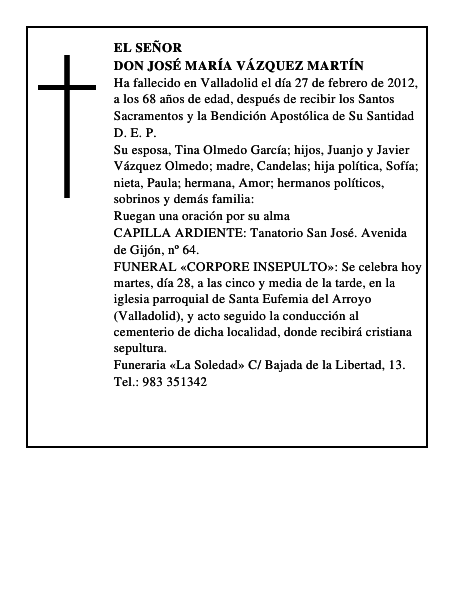 Don José María Vázquez Martín