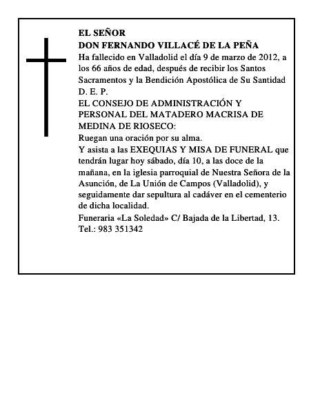 Don Fernando Villacé de la Peña