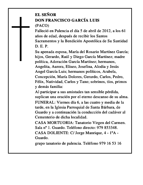 Don Francisco García Luis