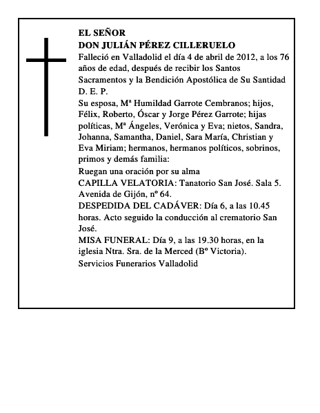 Don Julián Pérez Cilleruelo