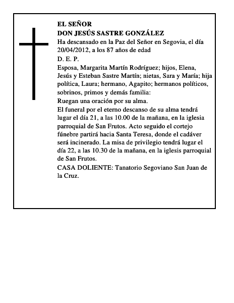 Don Jesús Sastre González