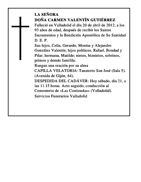 Doña Carmen Valentín Gutiérrez