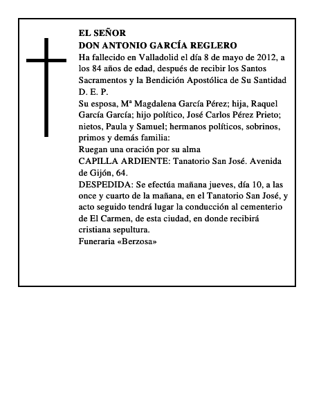 Don Antonio García Reglero