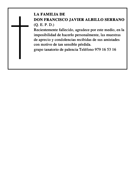Don Francisco Javier Albillo Serrano