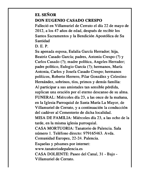 Don Eugenio Casado Crespo