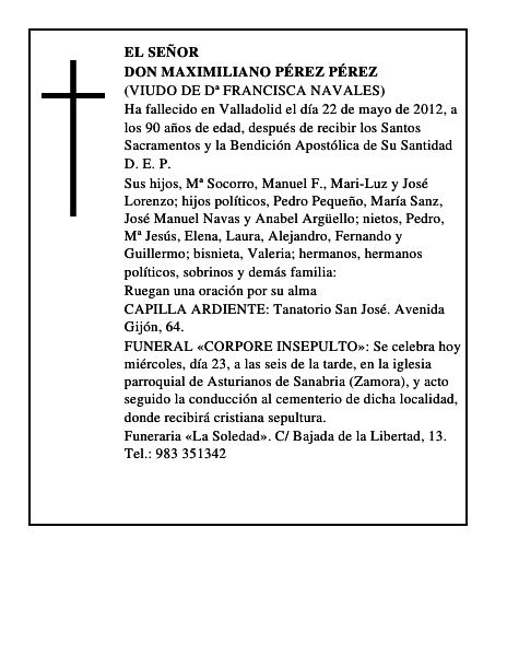 Don Maximiliano Pérez Pérez