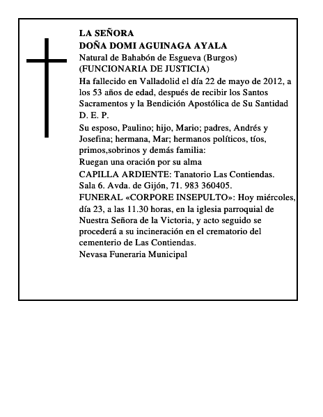 Doña Domi Aguinaga Ayala