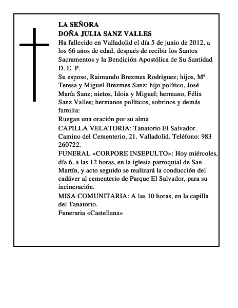 Doña Julia Sanz Valles