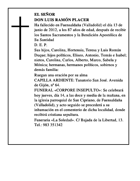 Don Luis Ramón Placer