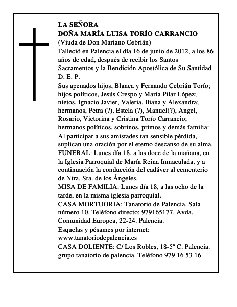 Doña María Luisa Torío Carrancio