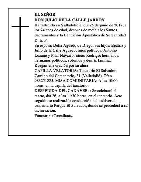 Don Julio de la Calle Jardón