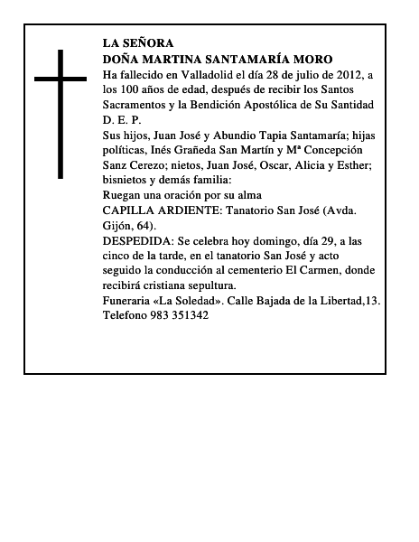 Doña Martina Santamaría Moro