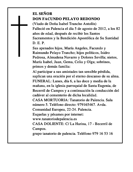 Don Facundo Pelayo Redondo