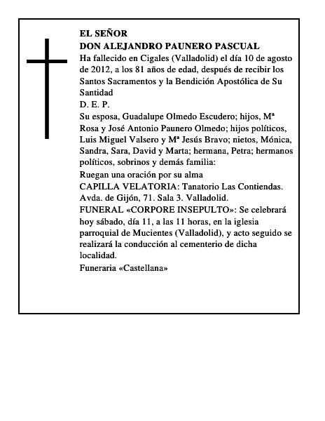 Don Alejandro Paunero Pascual