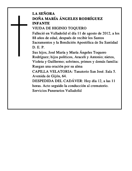 Doña María Ángeles Rodríguez Infante