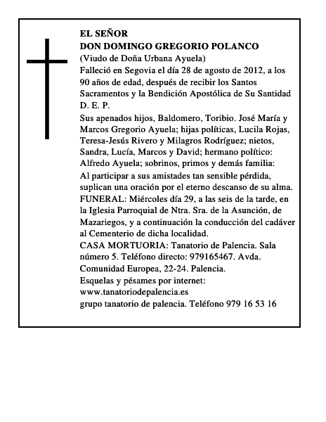 Don Domingo Gregorio Polanco