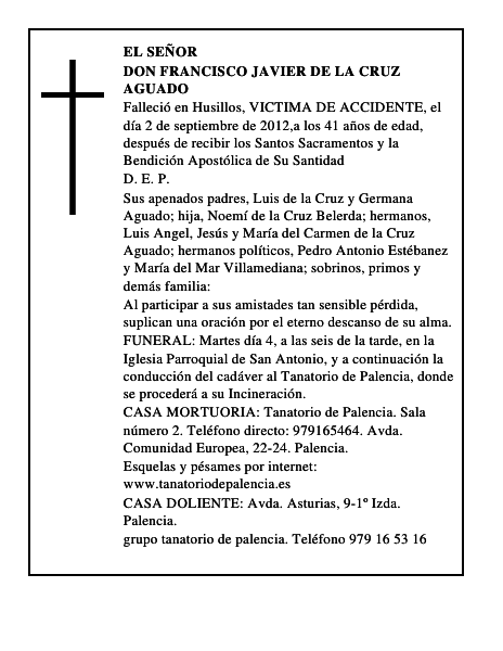 Don Francisco Javier de la Cruz Aguado