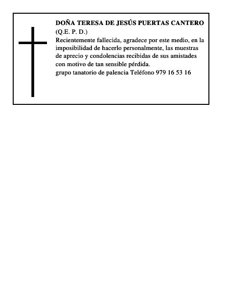 Doña Teresa de Jesús Puertas Cantero