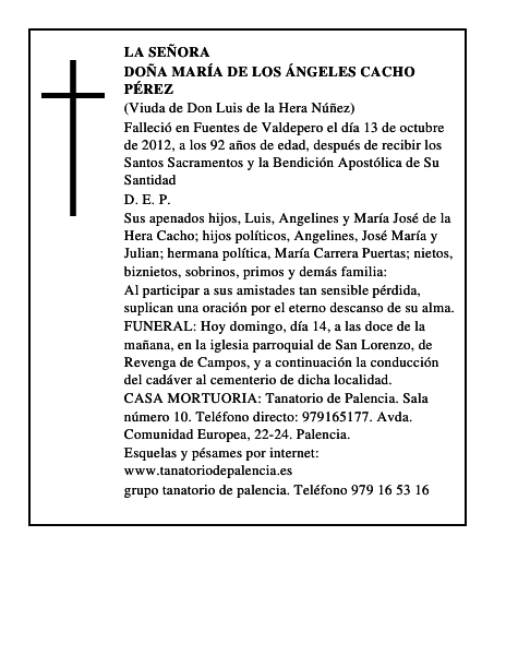 Doña María de los Ángeles Cacho Pérez