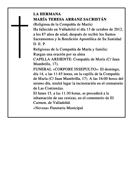 María Teresa Arranz Sacristán