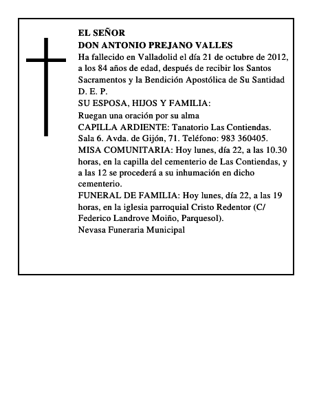 Don Antonio Prejano Valles