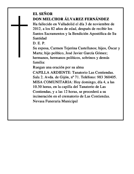 Don Melchor Álvarez Fernández
