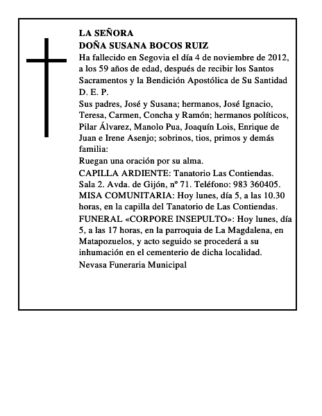 Doña Susana Bocos Ruiz