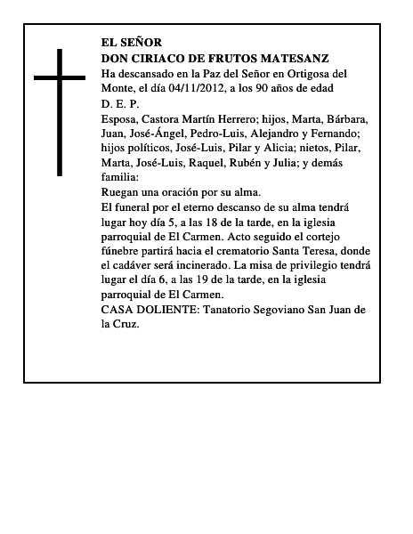 Don Ciriaco de Frutos Matesanz