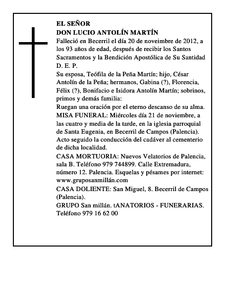 Don Lucio Antolín Martín