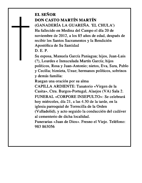 Don Casto Martín Martín