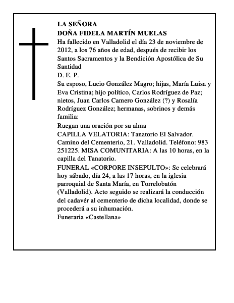 Doña Fidela Martín Muelas