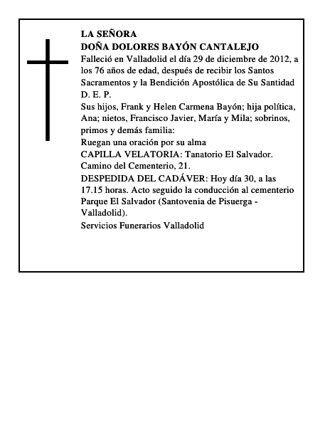 Doña Dolores Bayón Cantalejo