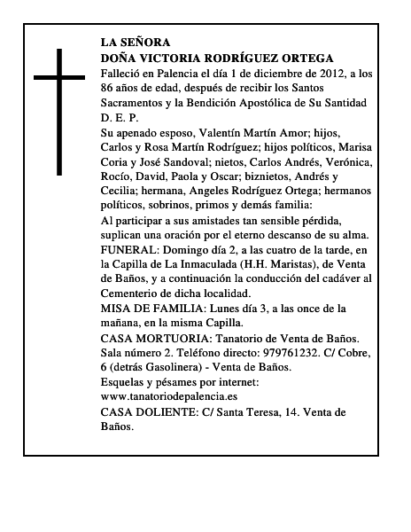 Doña Victoria Rodríguez Ortega