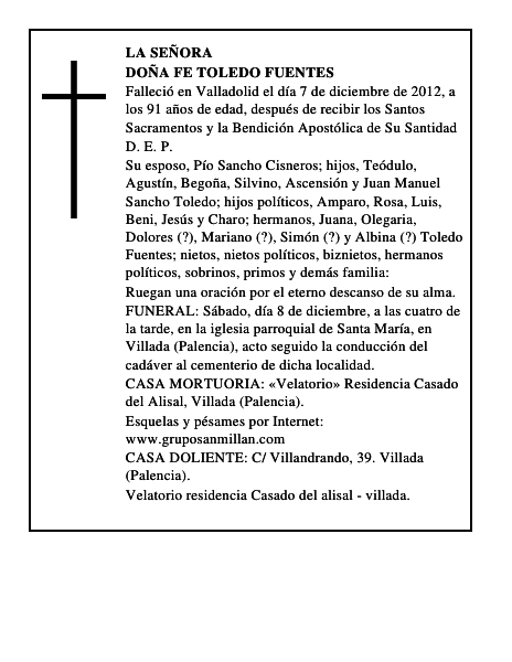 Doña Fe Toledo Fuentes