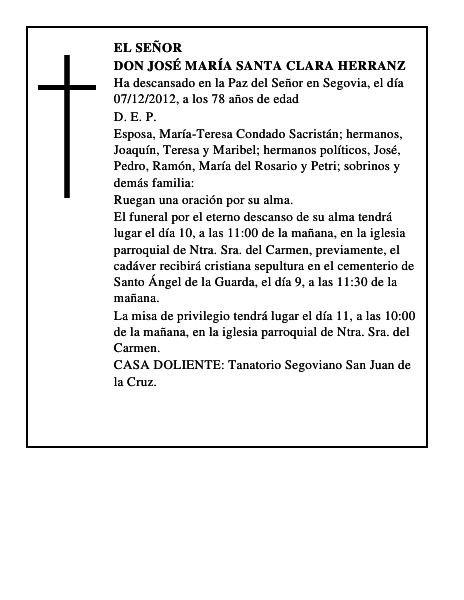 Don José María Santa Clara Herranz