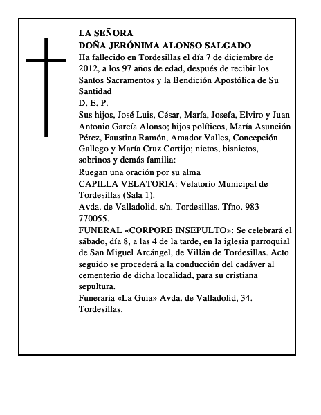 Doña Jerónima Alonso Salgado