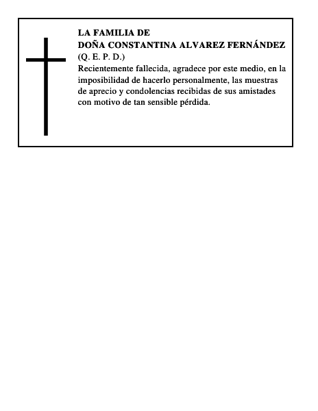 Doña Constantina Alvarez Fernández