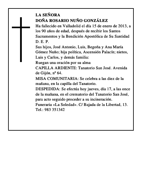 Doña Rosario Nuño González