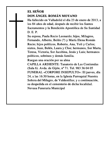 Don Ángel Román Moyano