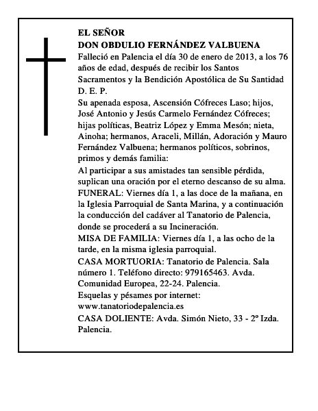 Don Obdulio Fernández Valbuena