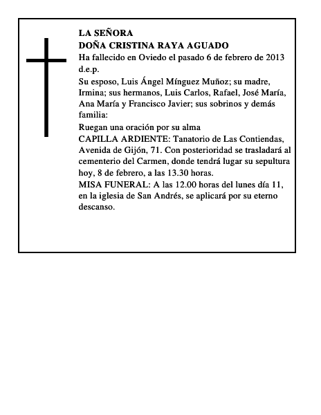 Doña Cristina Raya Aguado
