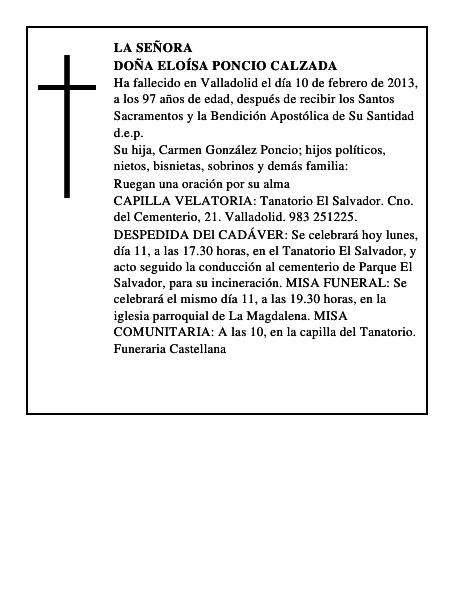 Doña Eloísa Poncio Calzada