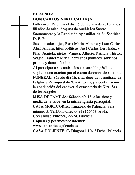 Don Carlos Abril Calleja
