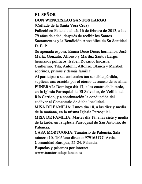 Don Wenceslao Santos Largo