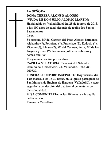 Doña Teresa Alonso Alonso